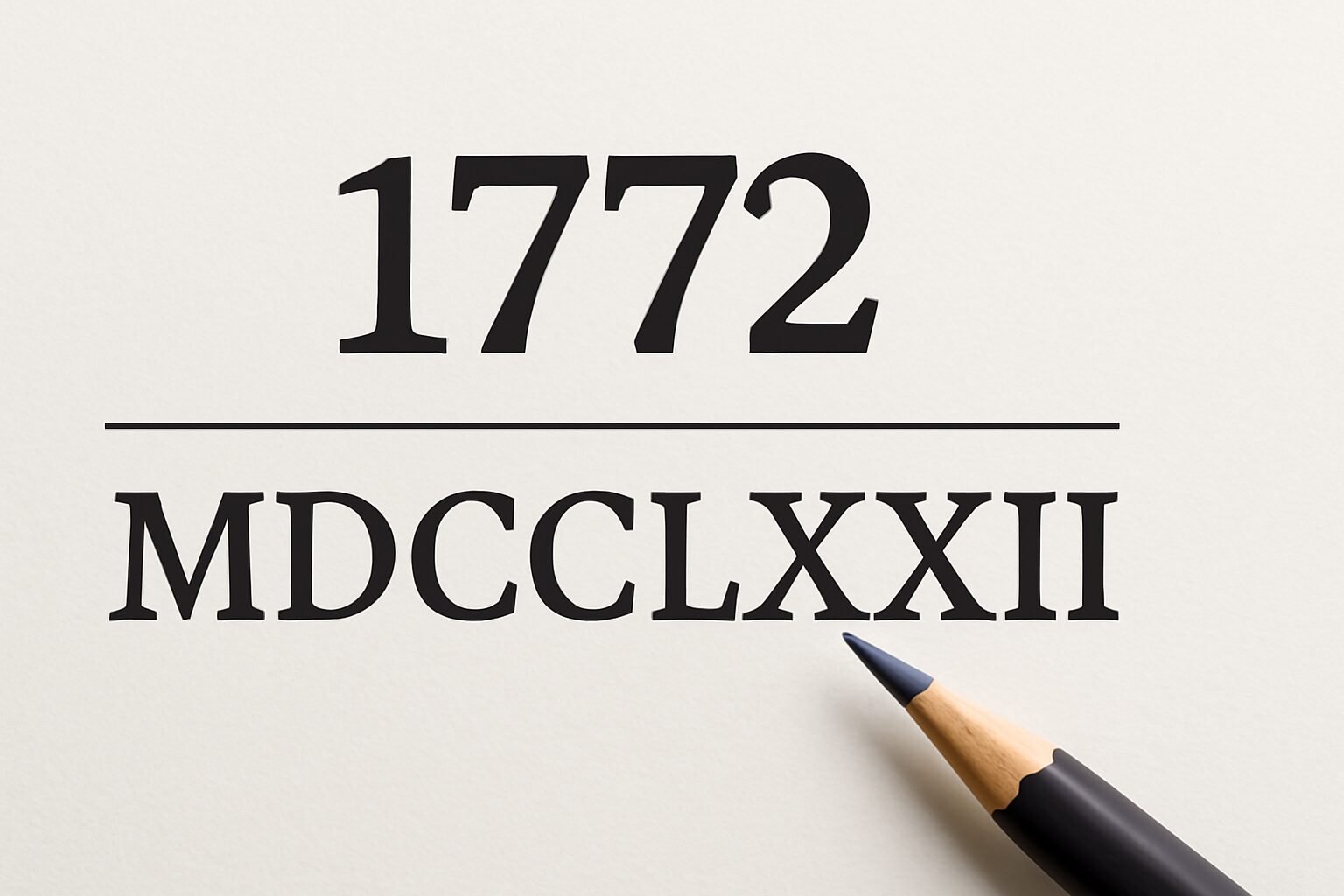Roman Numerals: 1772