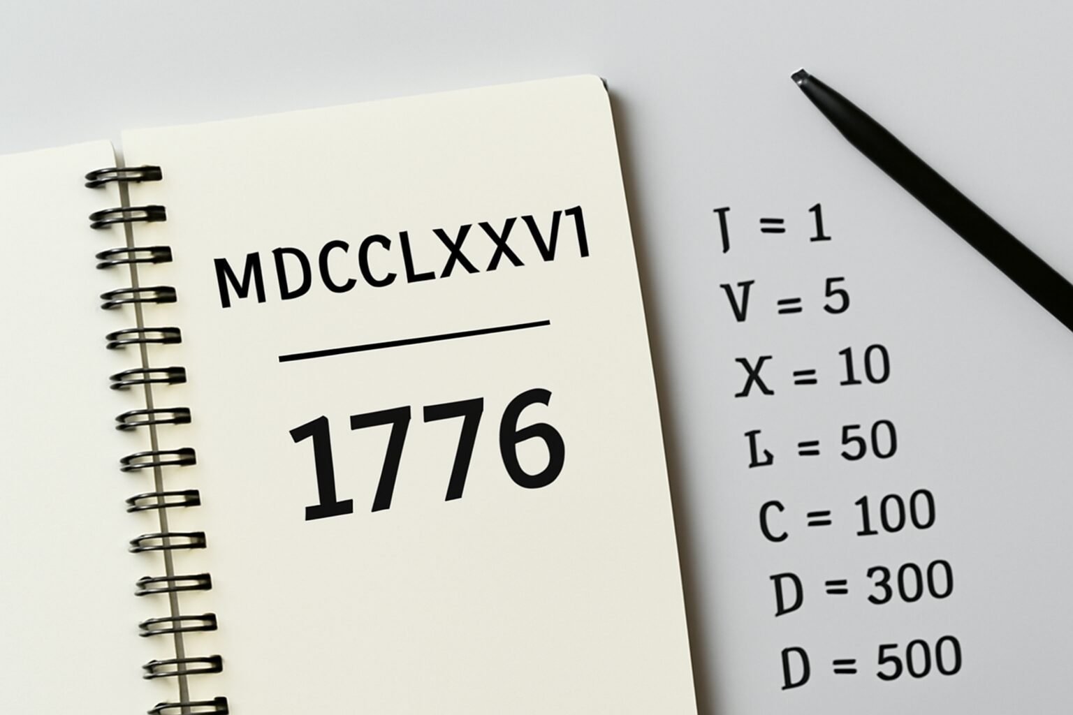 Roman Numerals: 1776