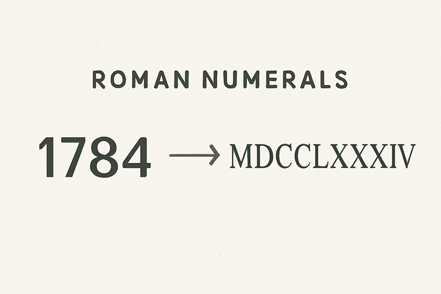 Roman Numerals: 1784