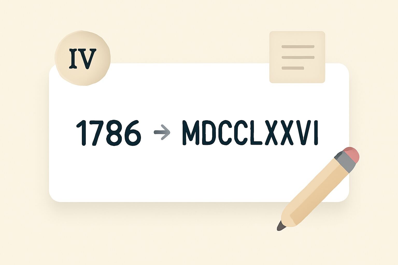 Roman Numerals: 1786
