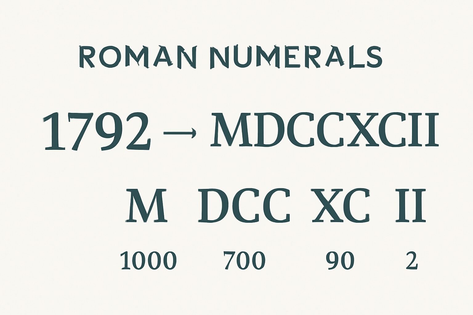 Roman Numerals: 1792