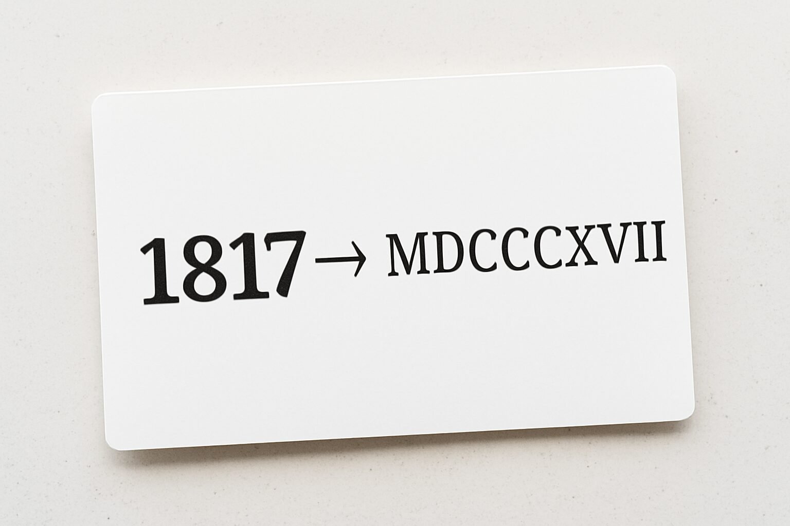 Roman Numerals: 1817