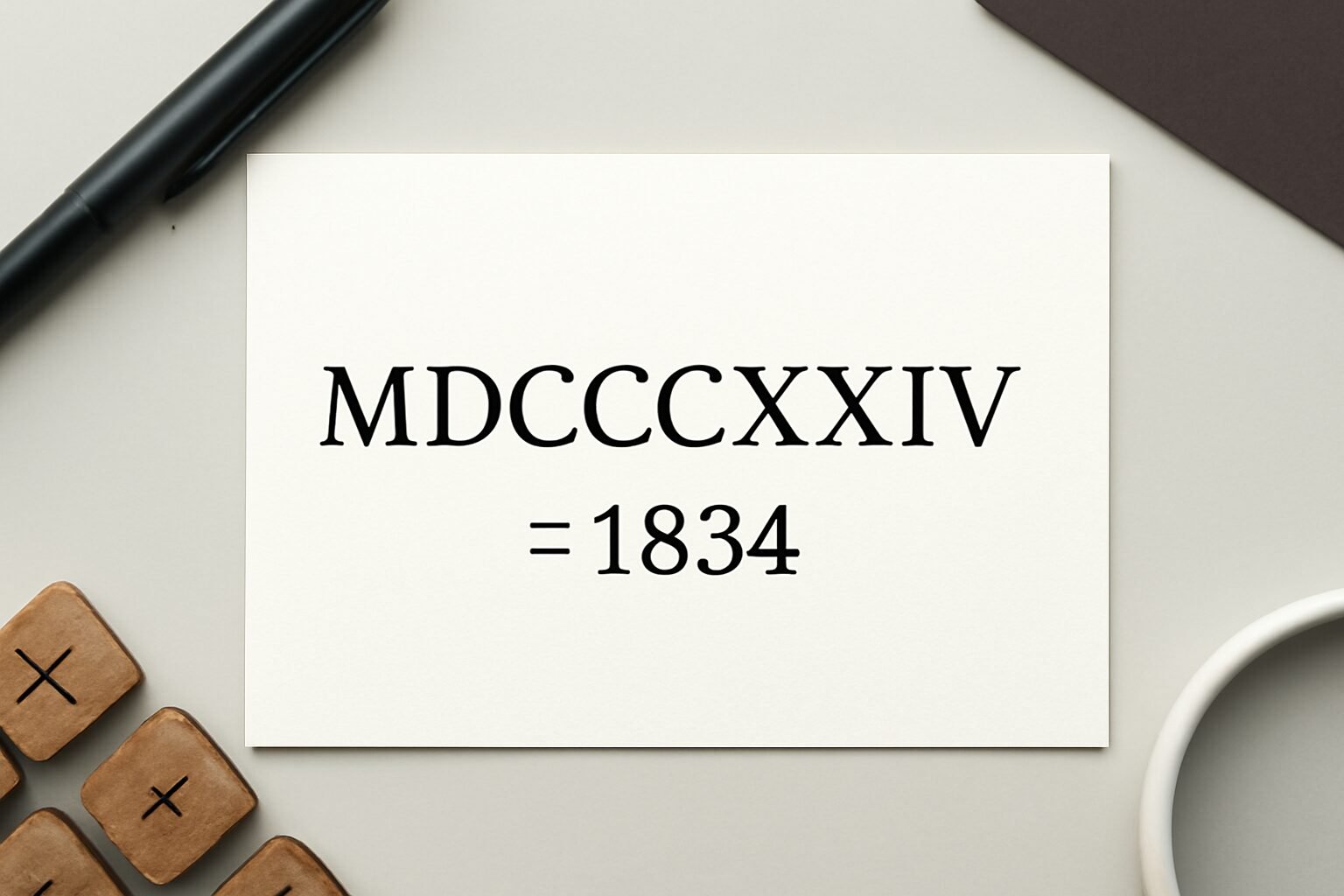 Roman Numerals: 1834