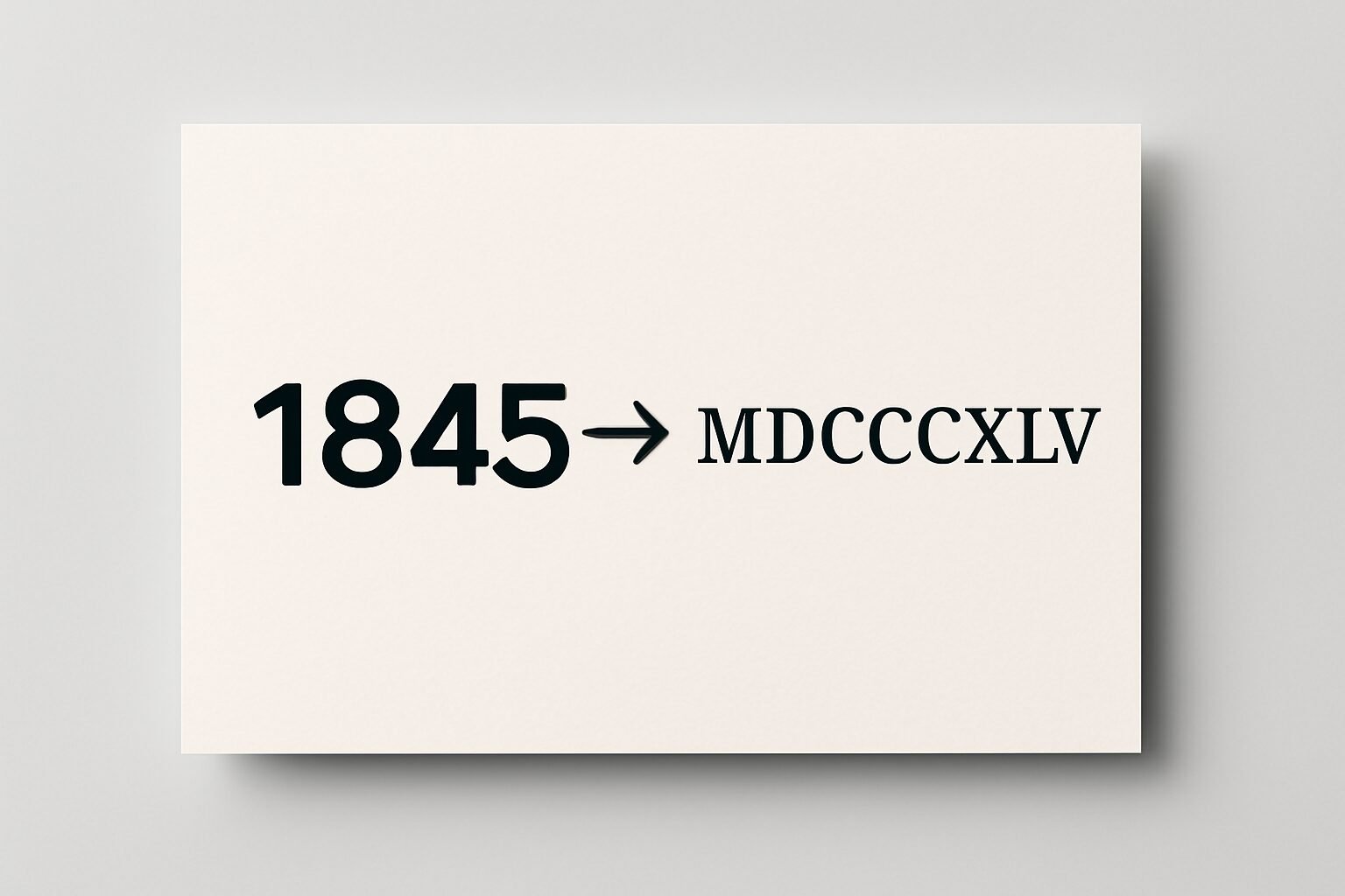 Roman Numerals: 1845