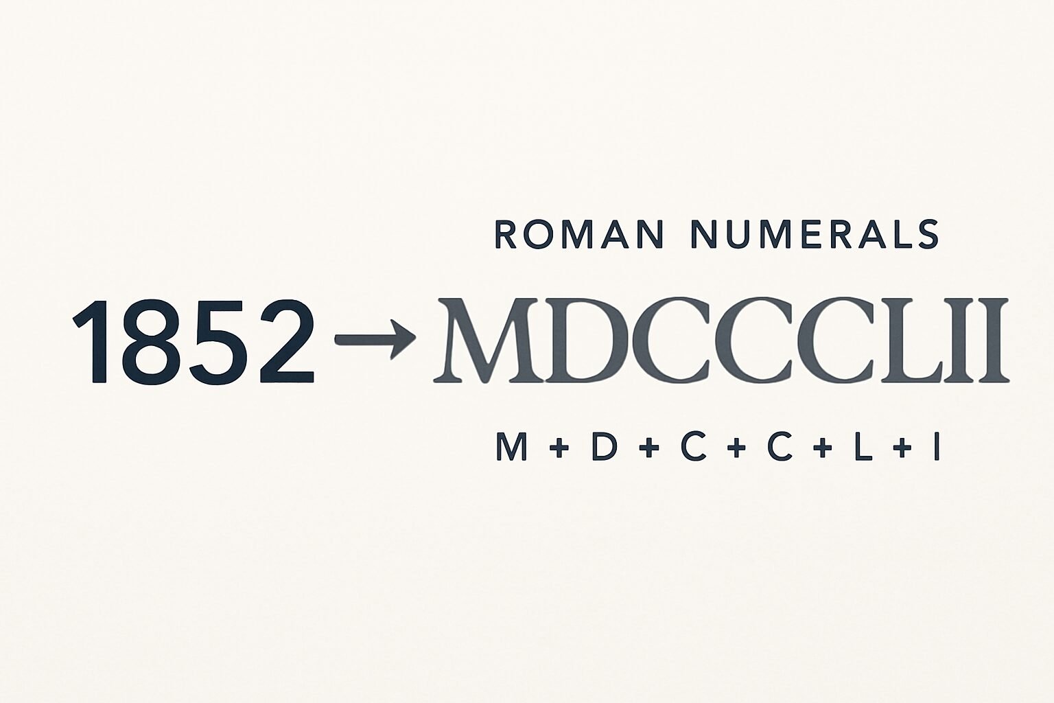 Roman Numerals: 1852