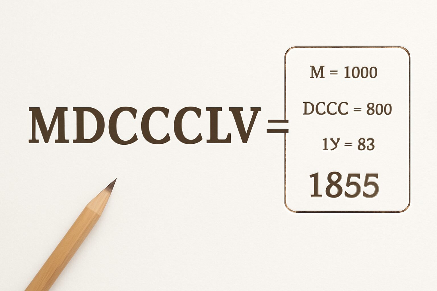 Roman Numerals: 1855