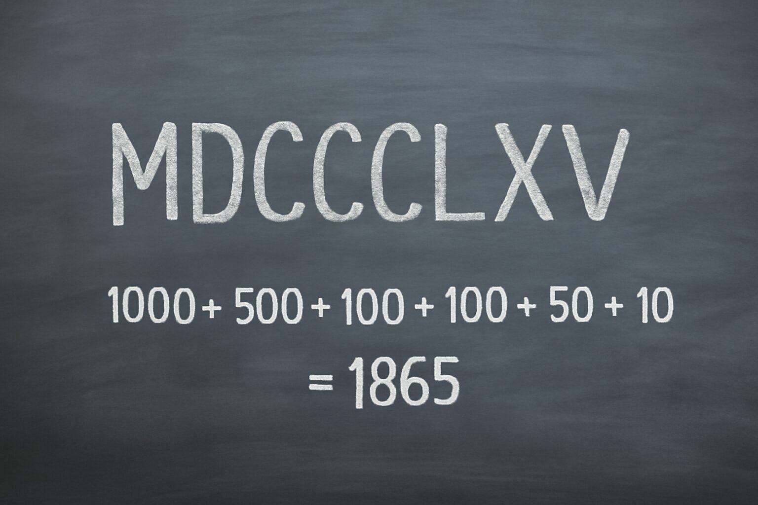 Roman Numerals: 1865