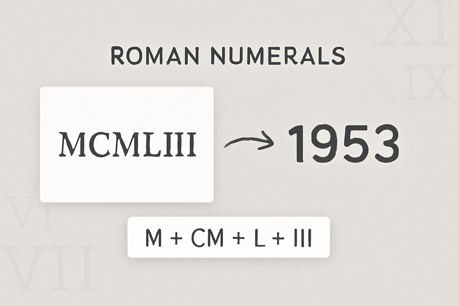 Roman Numerals: 1953