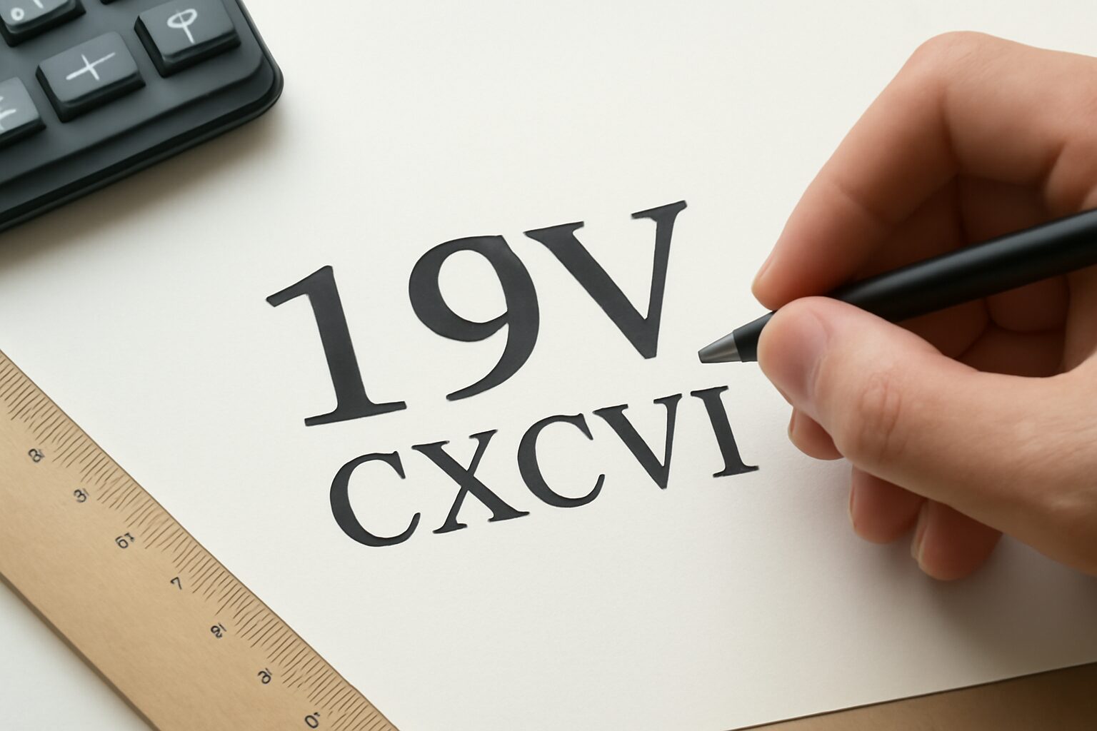 Roman Numerals: 196