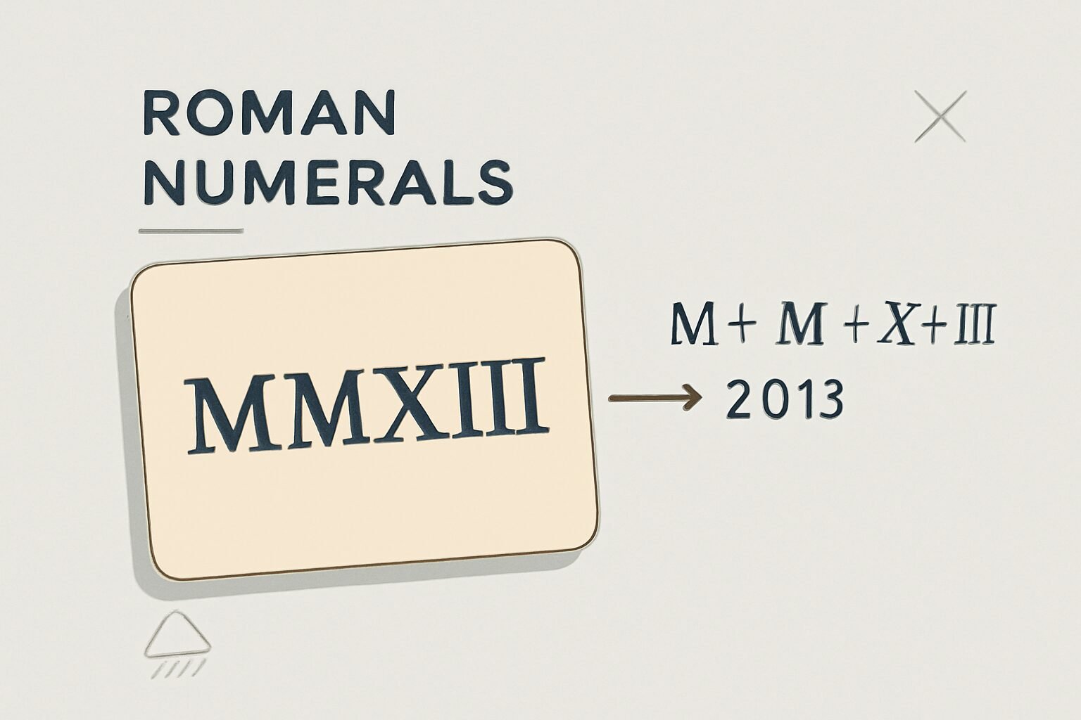 Roman Numerals: 2013