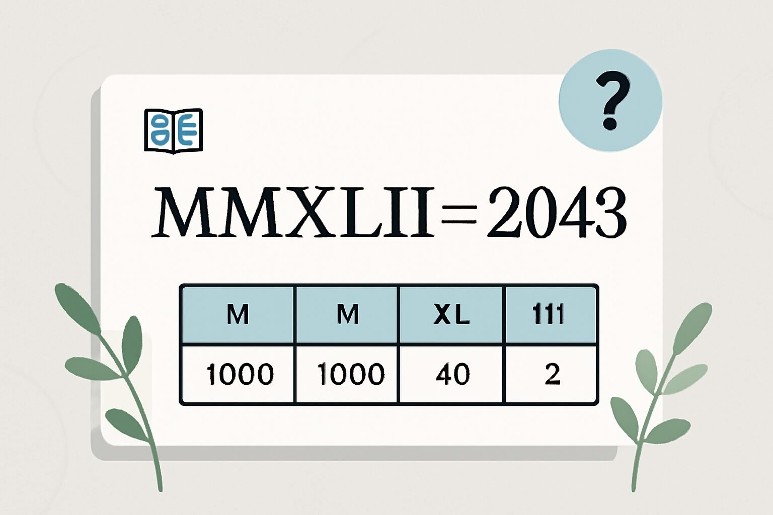 Roman Numerals: 2043