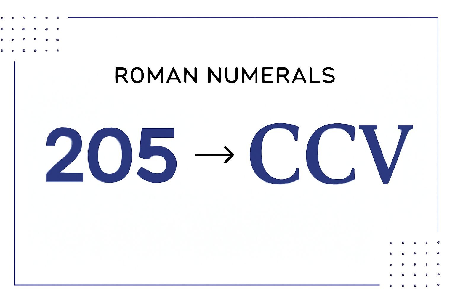 Roman Numerals: 205