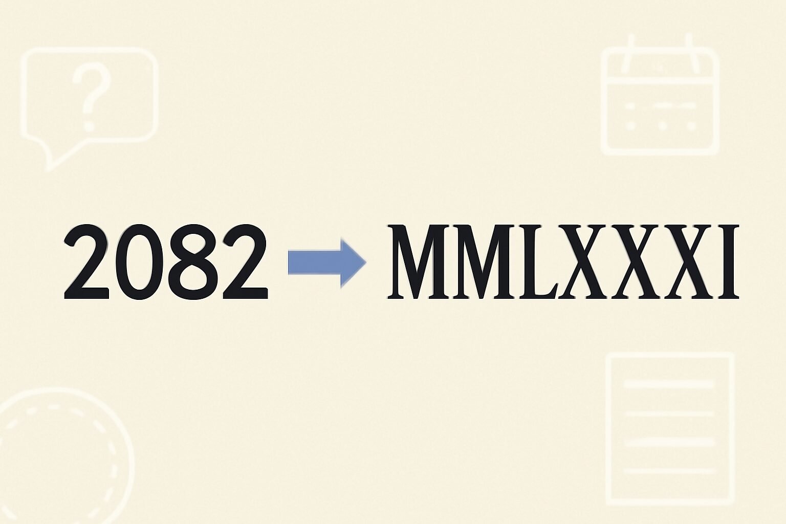 Roman Numerals: 2082