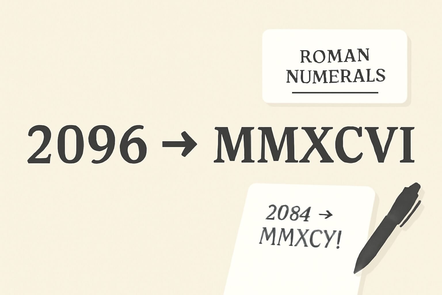 Roman Numerals: 2096