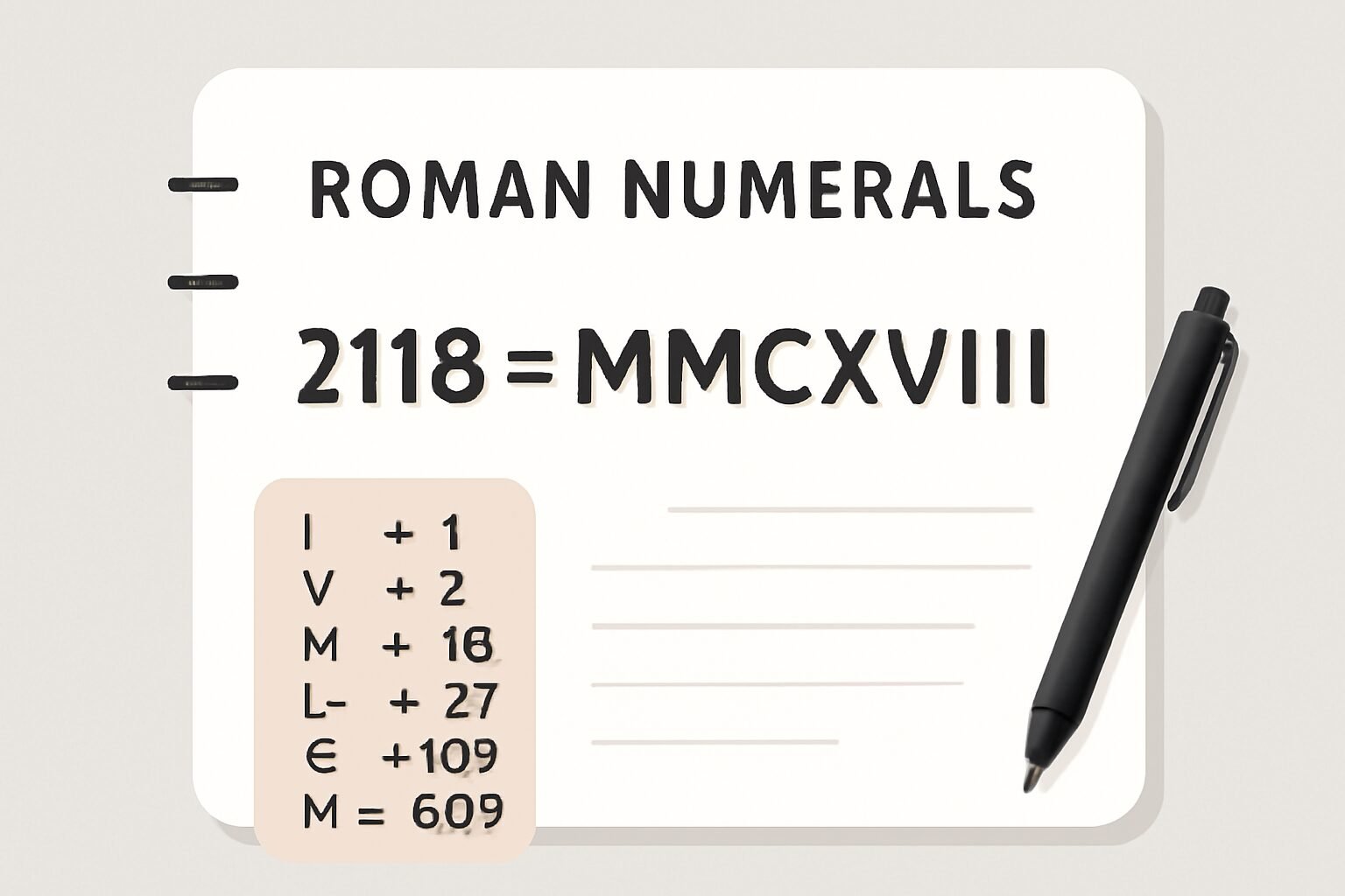 Roman Numerals: 2118