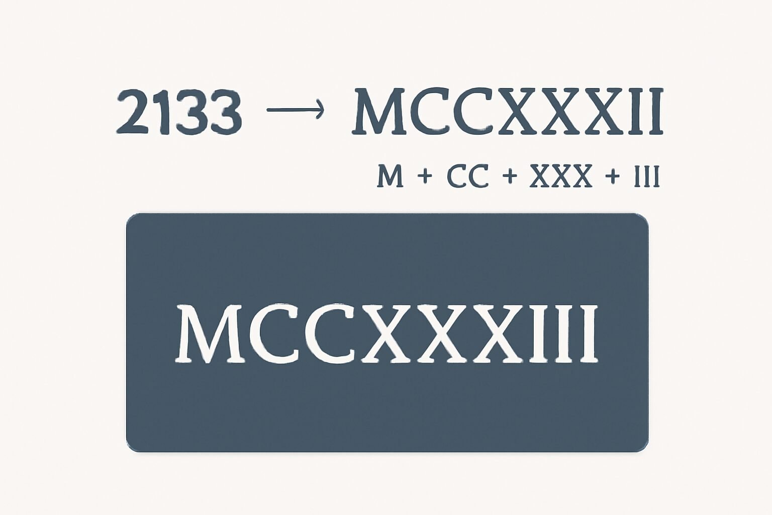 Roman Numerals: 2133