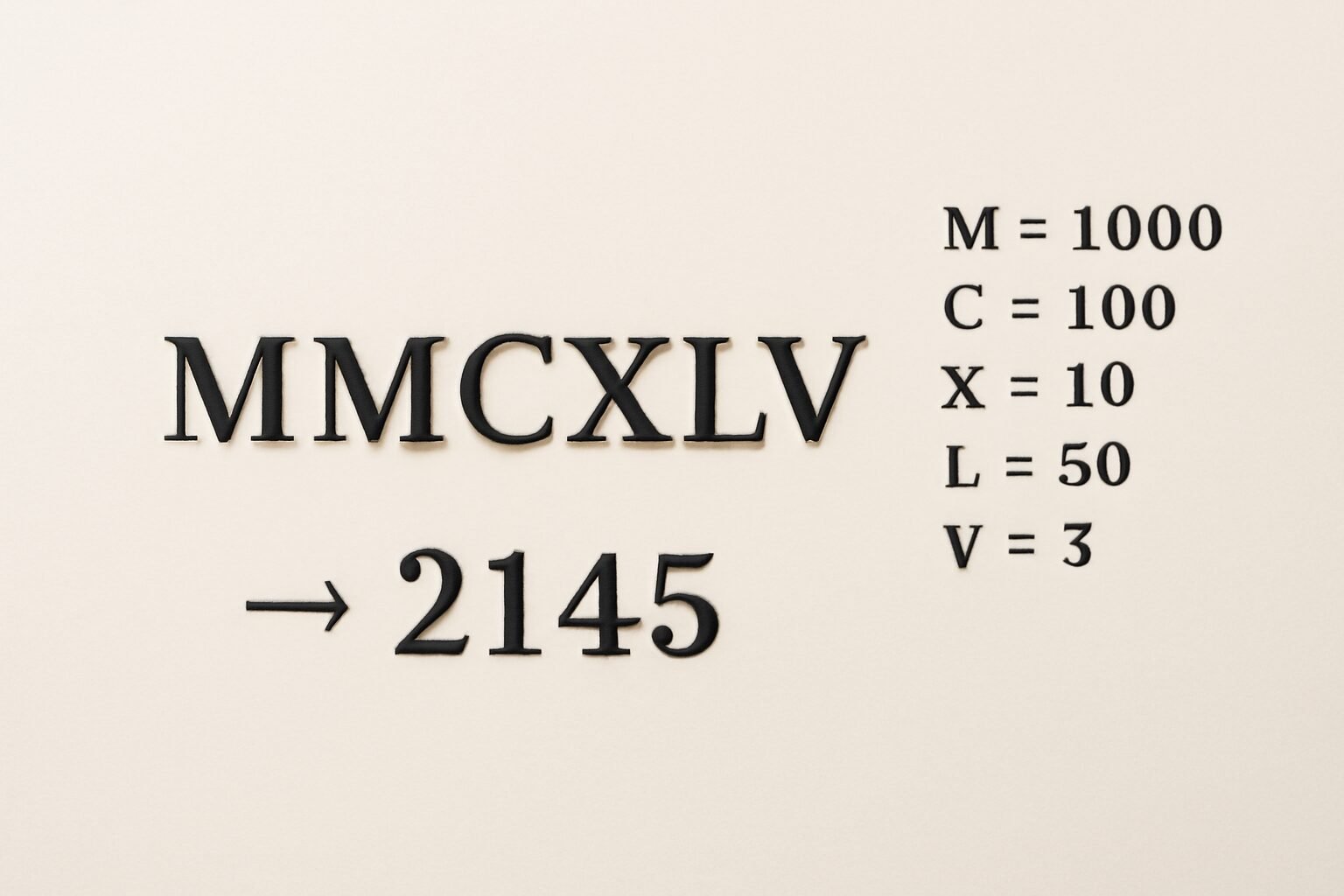 Roman Numerals: 2145