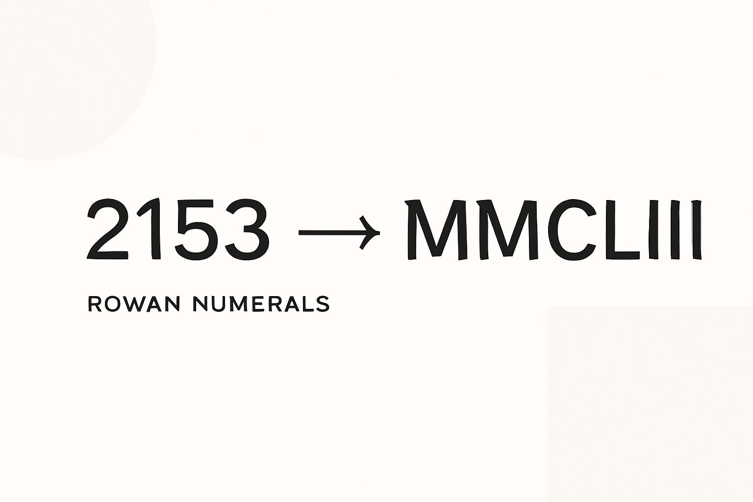 Roman Numerals: 2153