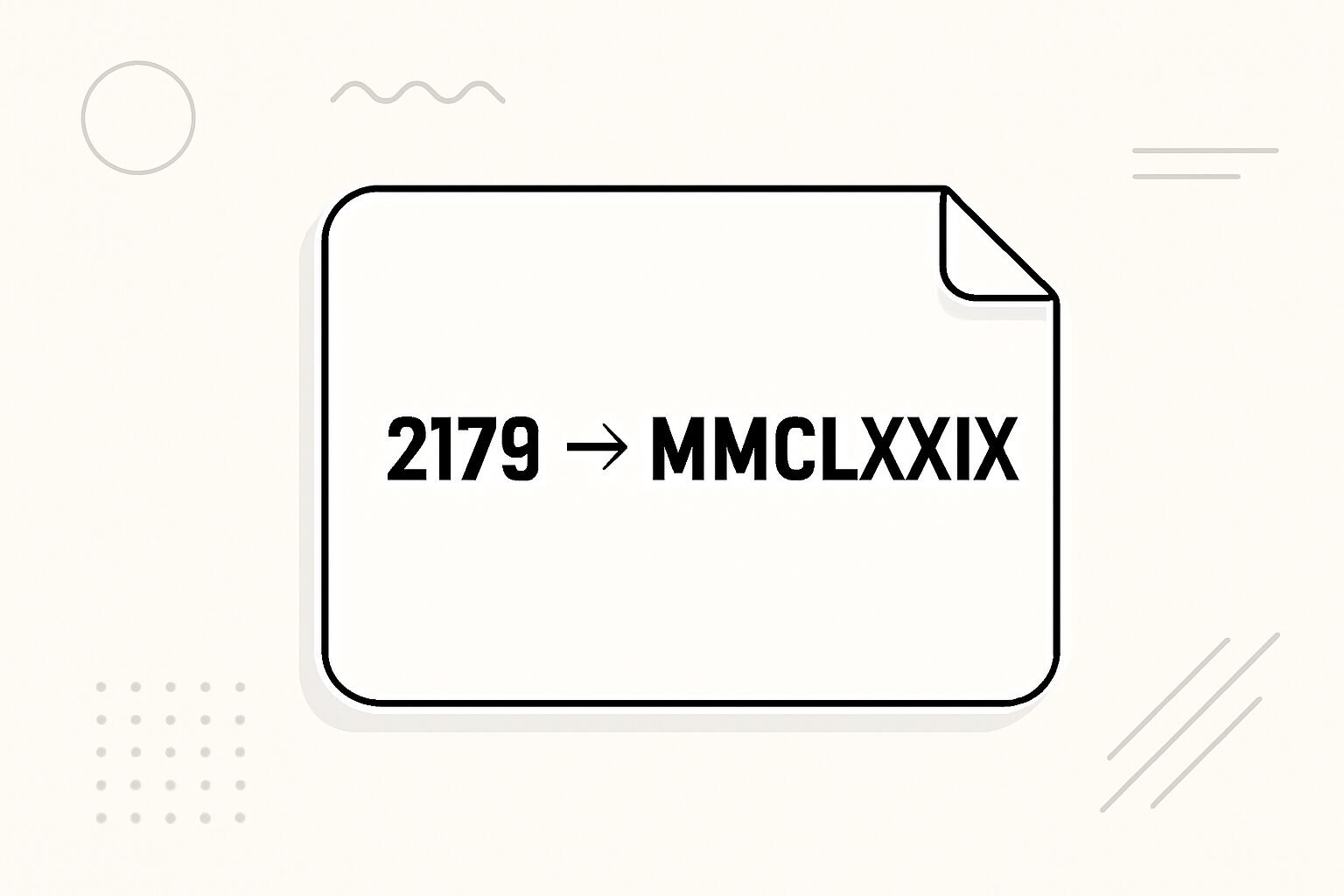 Roman Numerals: 2179