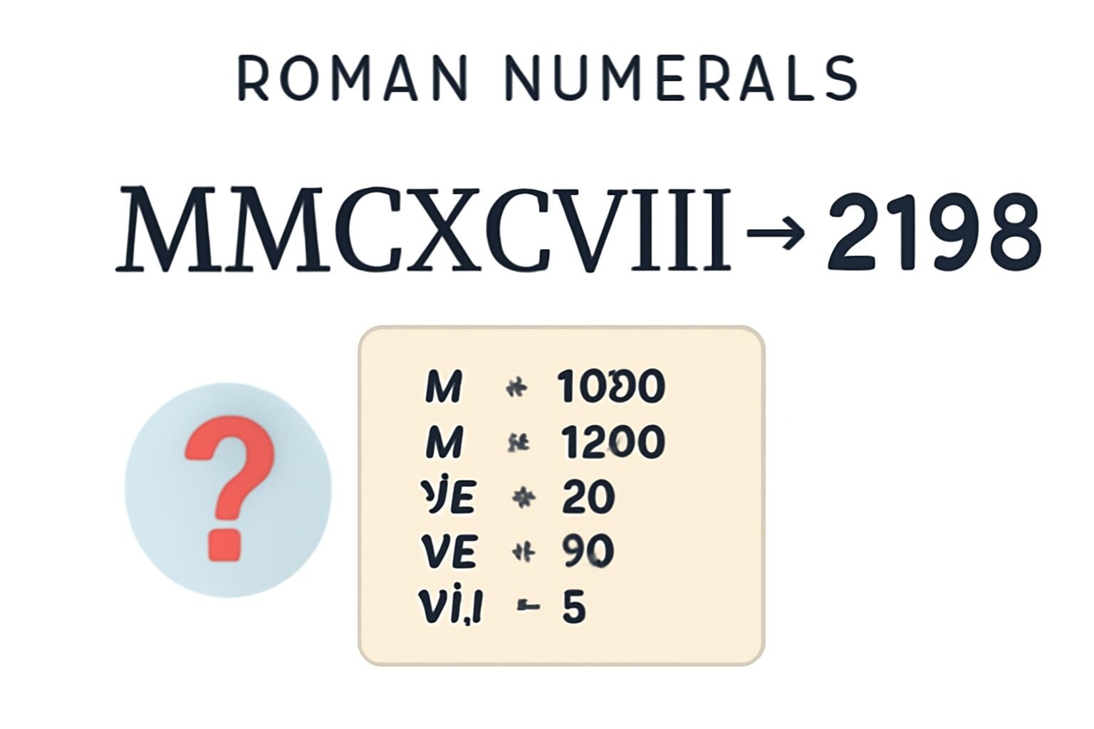 Roman Numerals: 2198