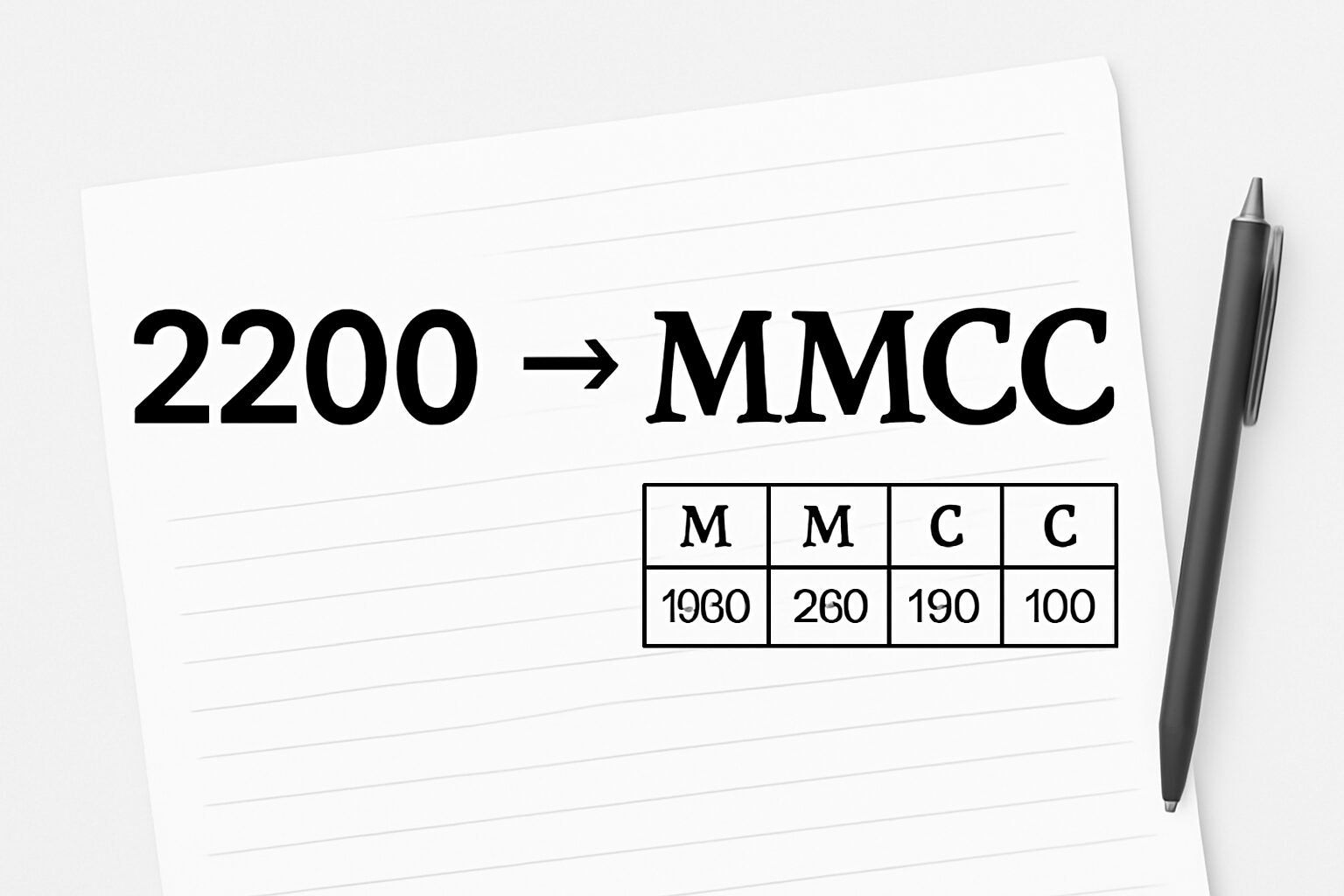 Roman Numerals: 2200