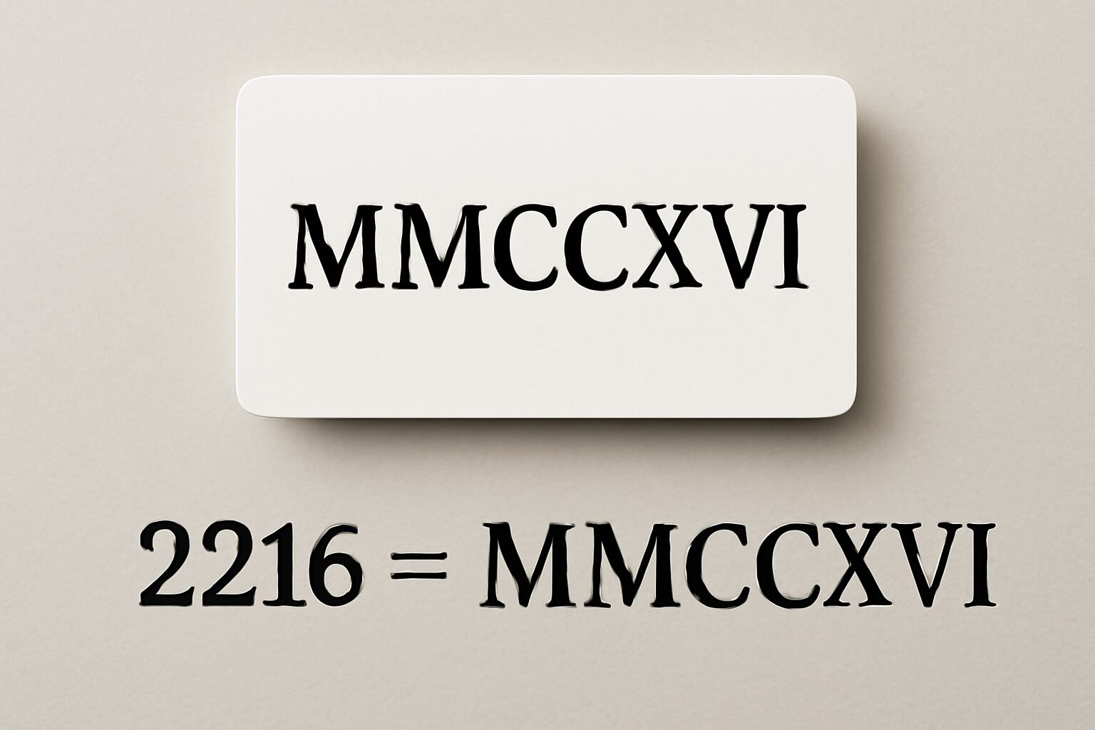 Roman Numerals: 2216