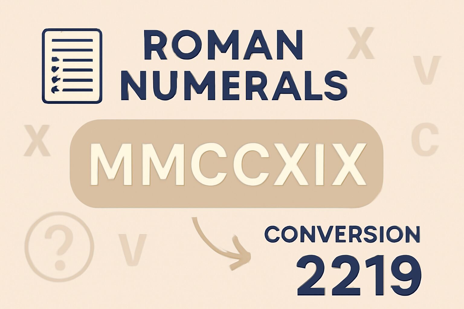 Roman Numerals: 2219