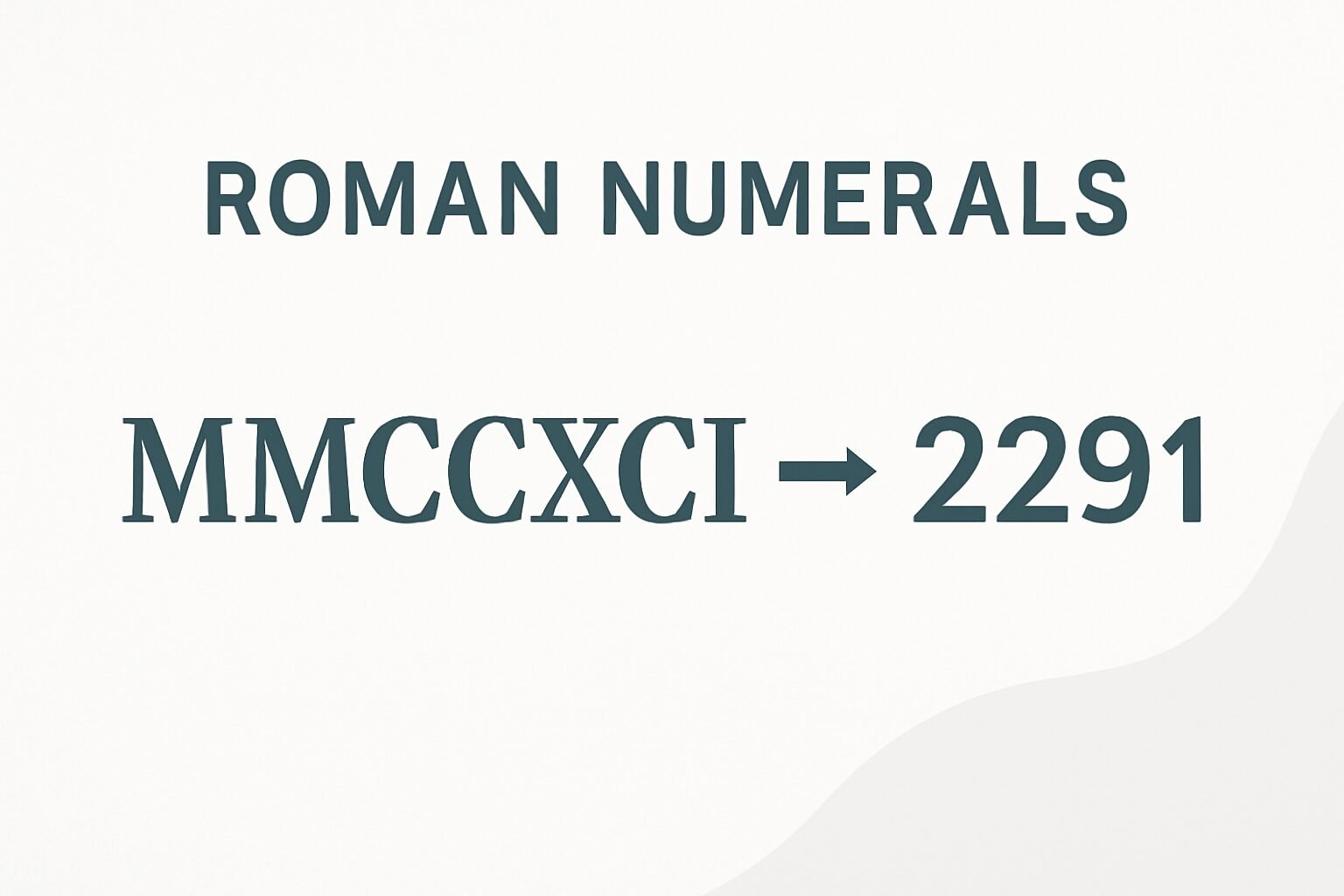 Roman Numerals: 2291