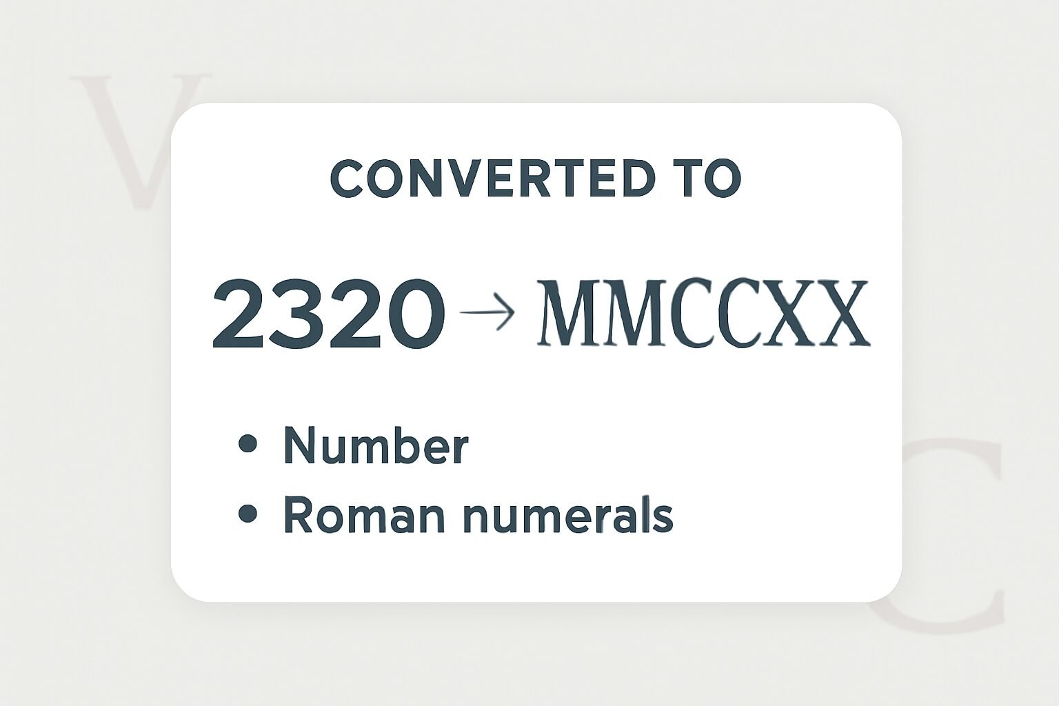 Roman Numerals: 2320