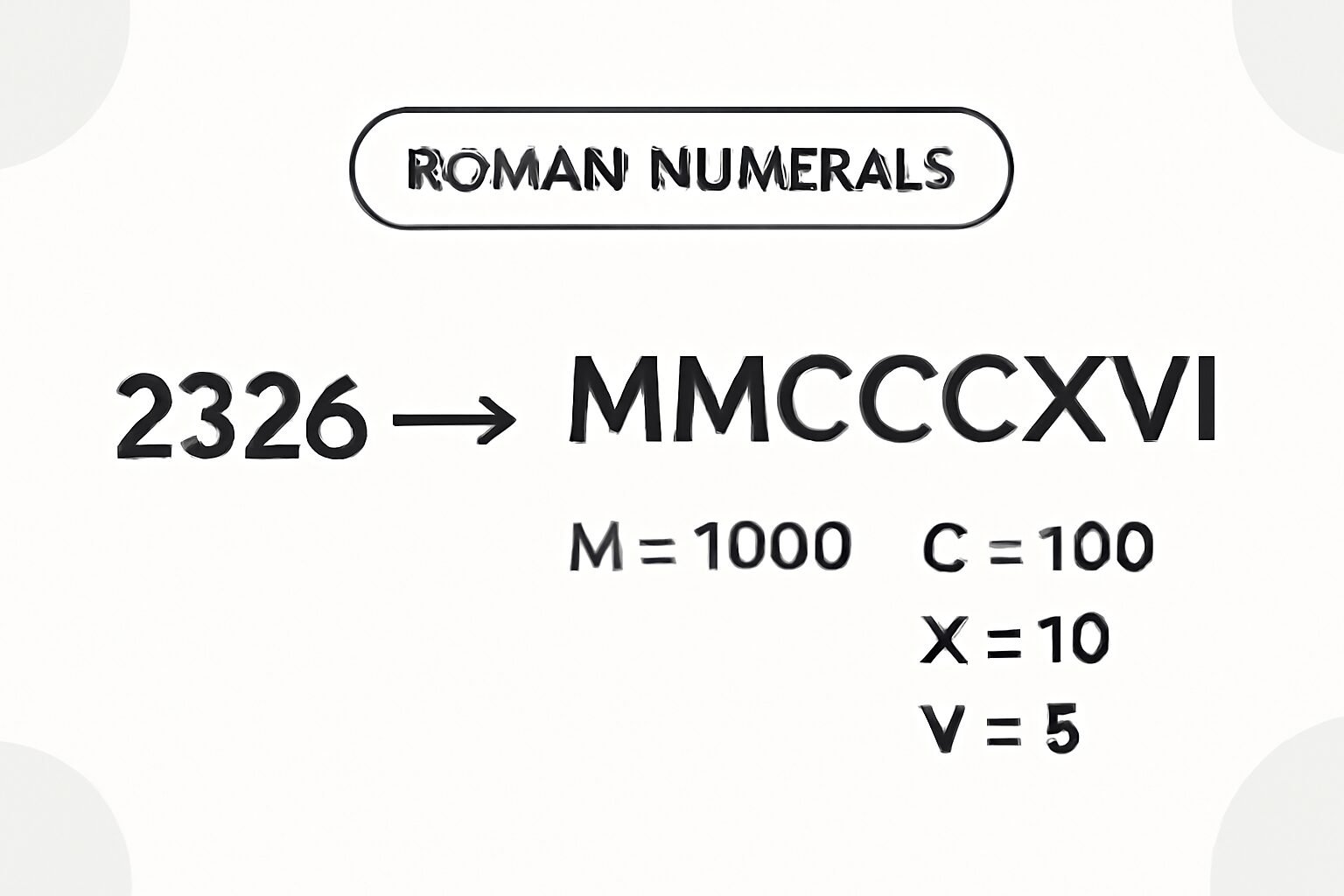 Roman Numerals: 2326