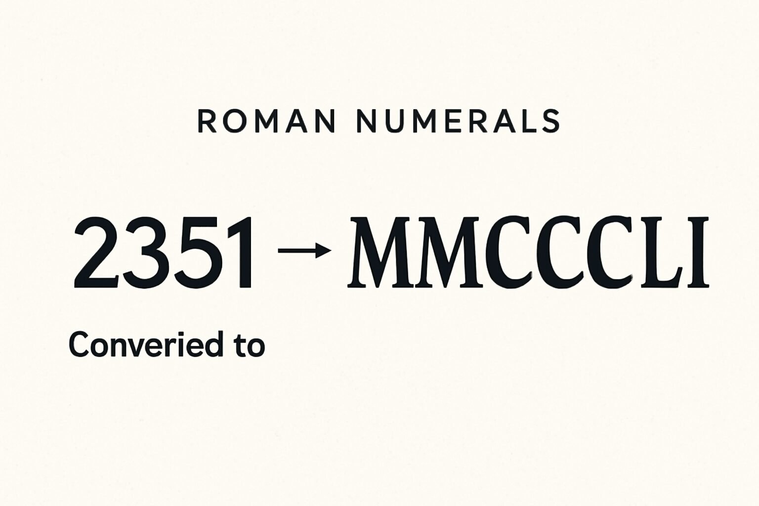 Roman Numerals: 2351