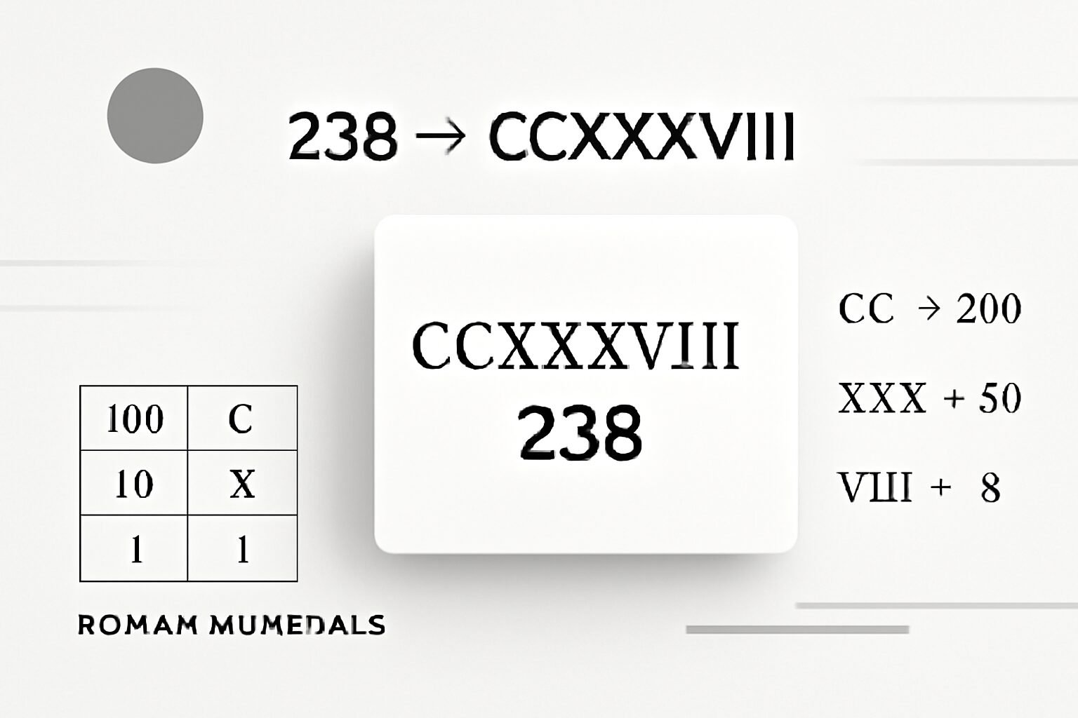 Roman Numerals: 238