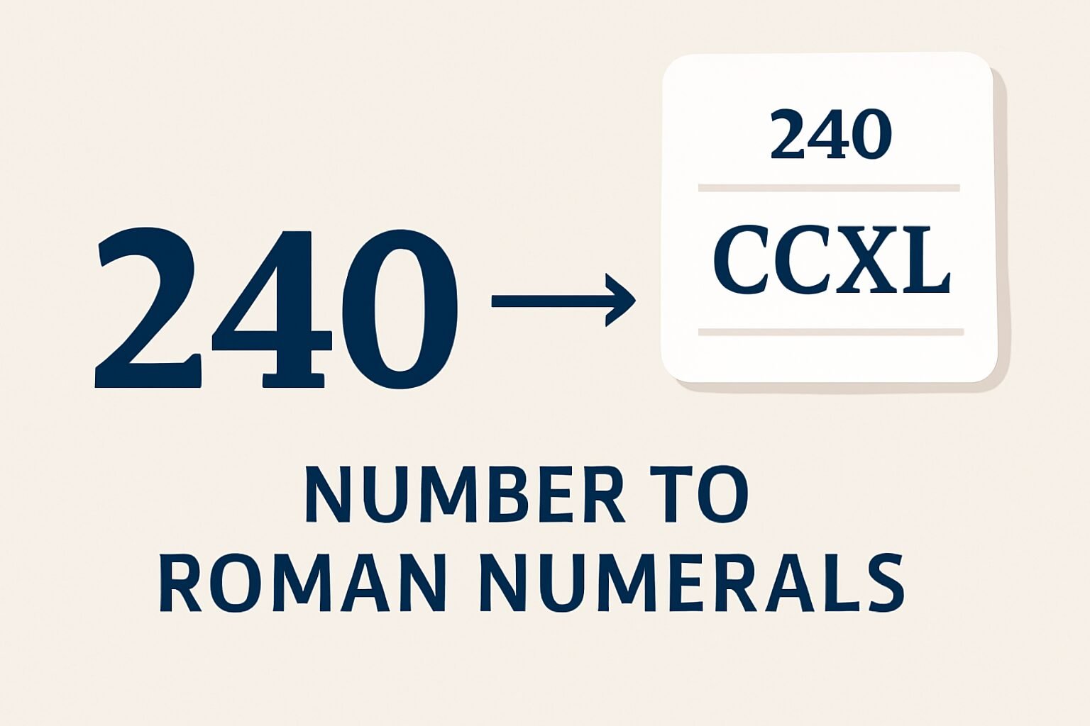 Roman Numerals: 240