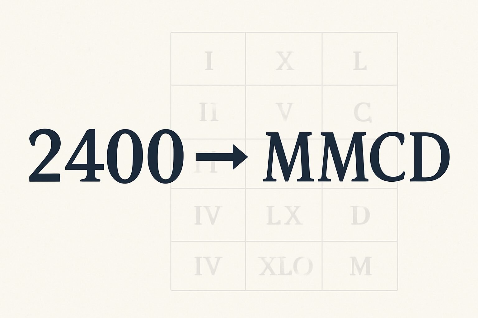 Roman Numerals: 2400