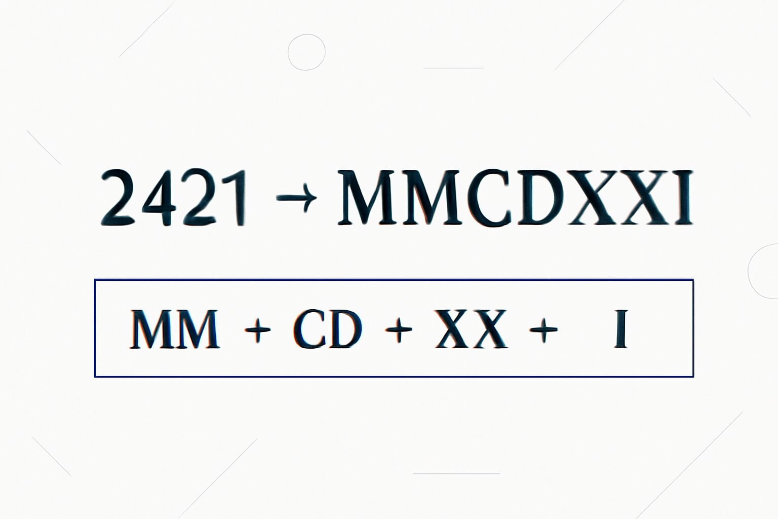 Roman Numerals: 2421
