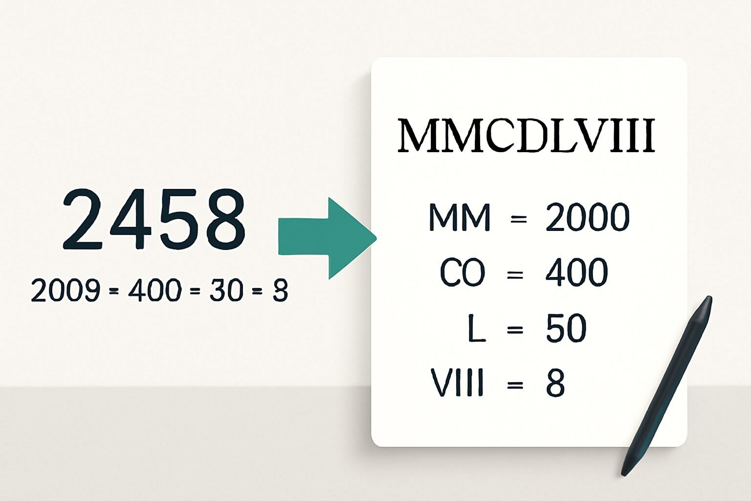 Roman Numerals: 2458