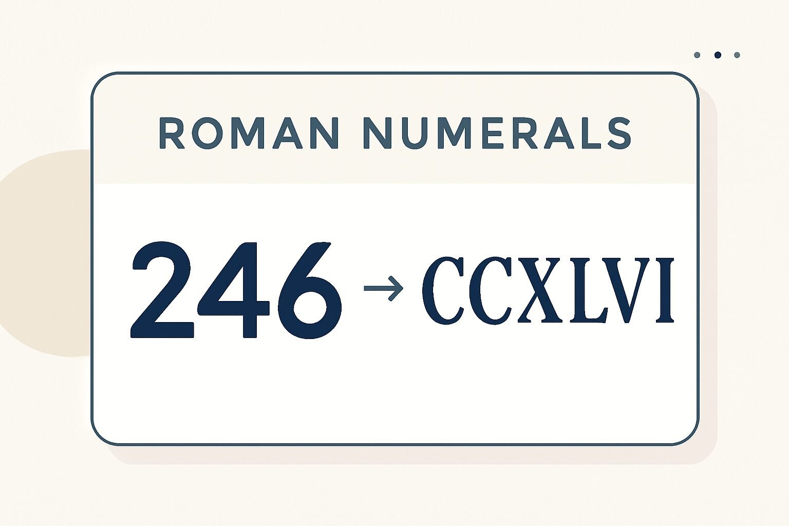 Roman Numerals: 246
