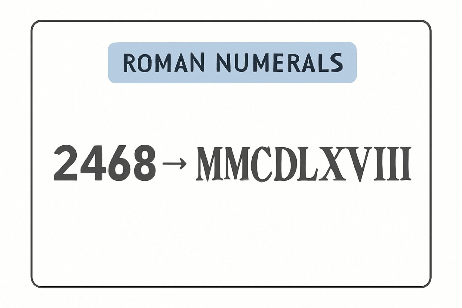 Roman Numerals: 2468