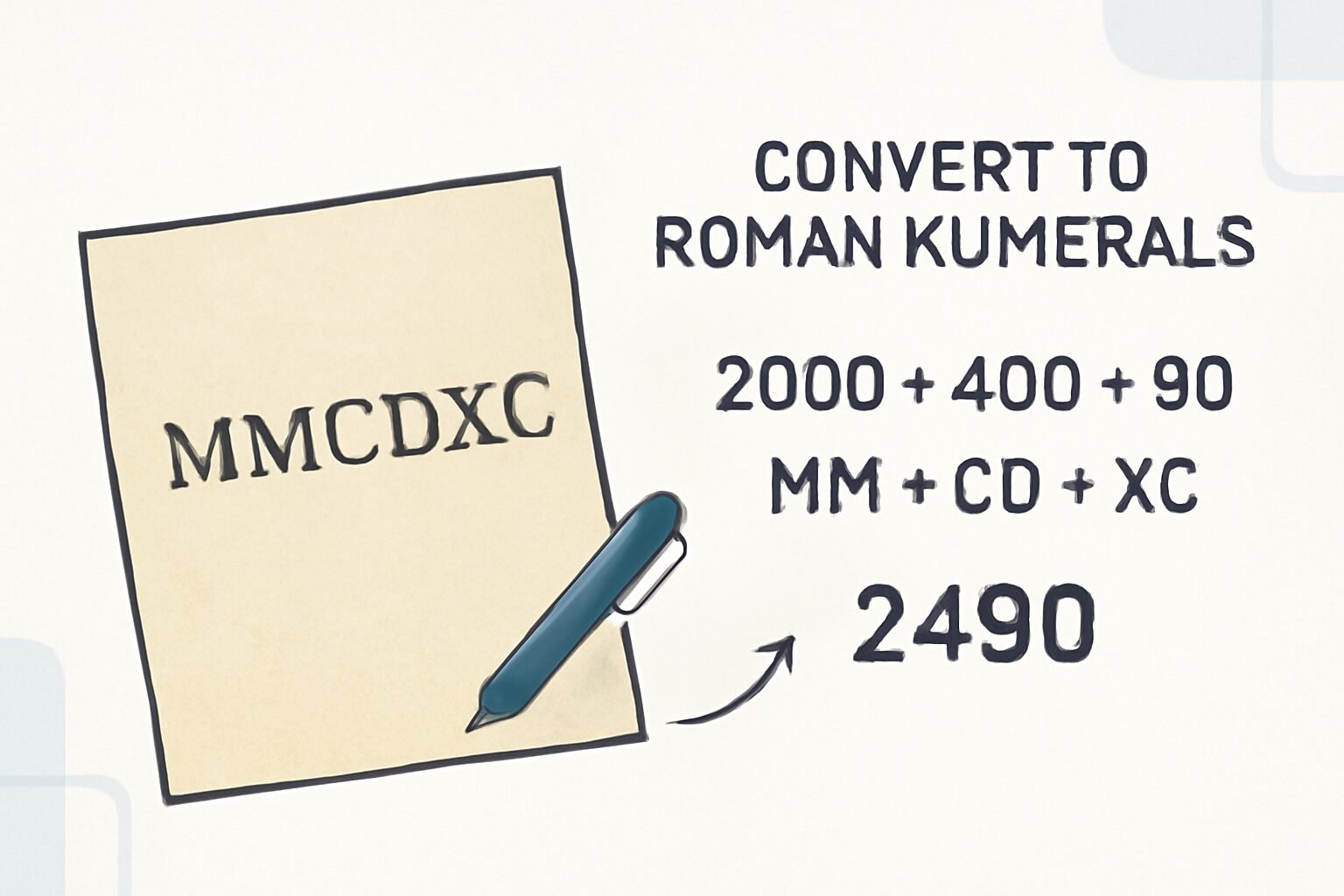 Roman Numerals: 2490