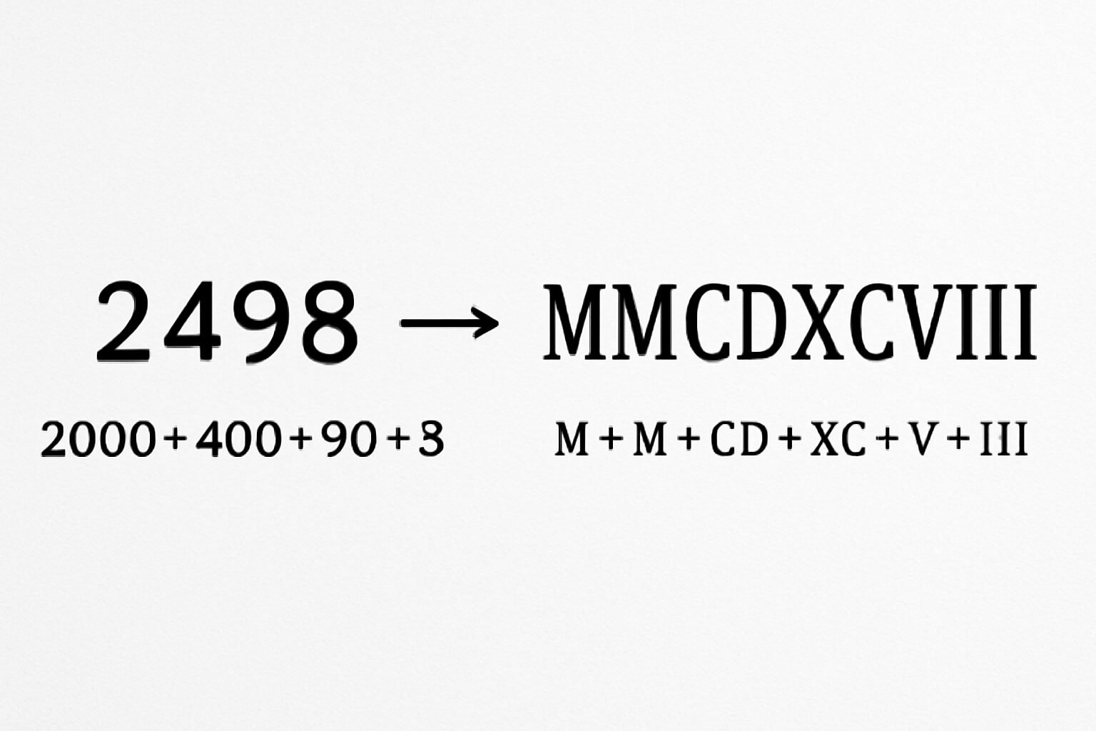 Roman Numerals: 2498