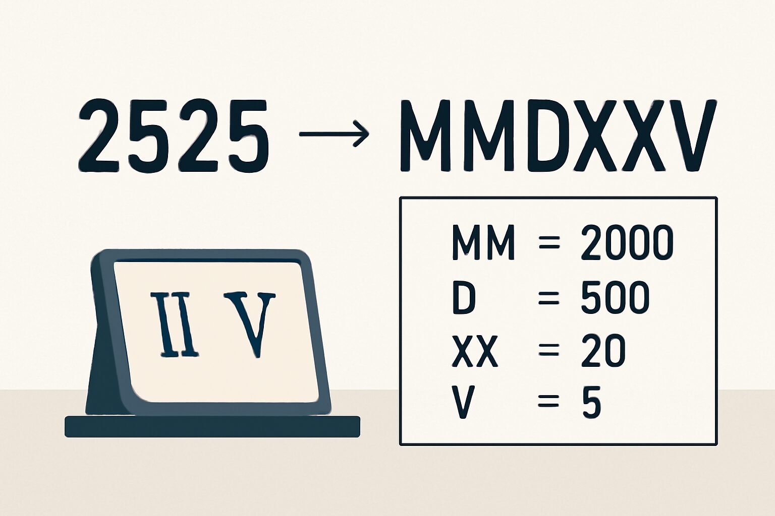 Roman Numerals: 2525