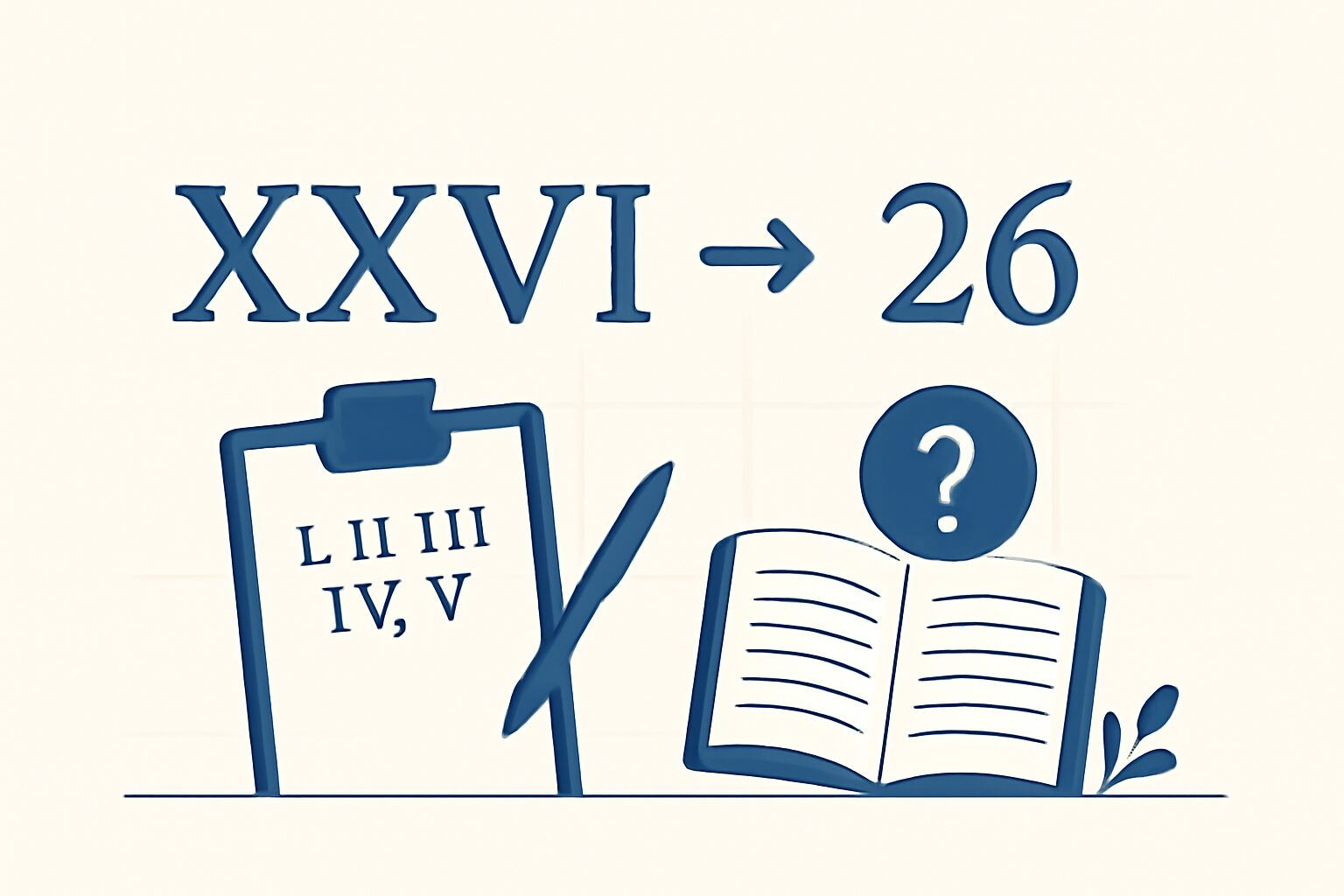 Roman Numerals: 26