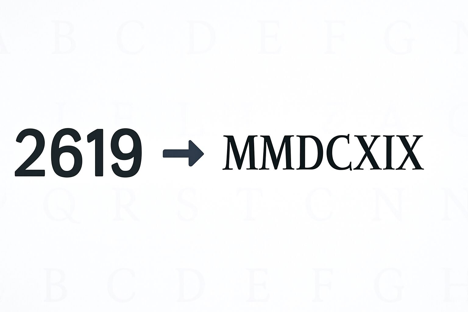 Roman Numerals: 2619