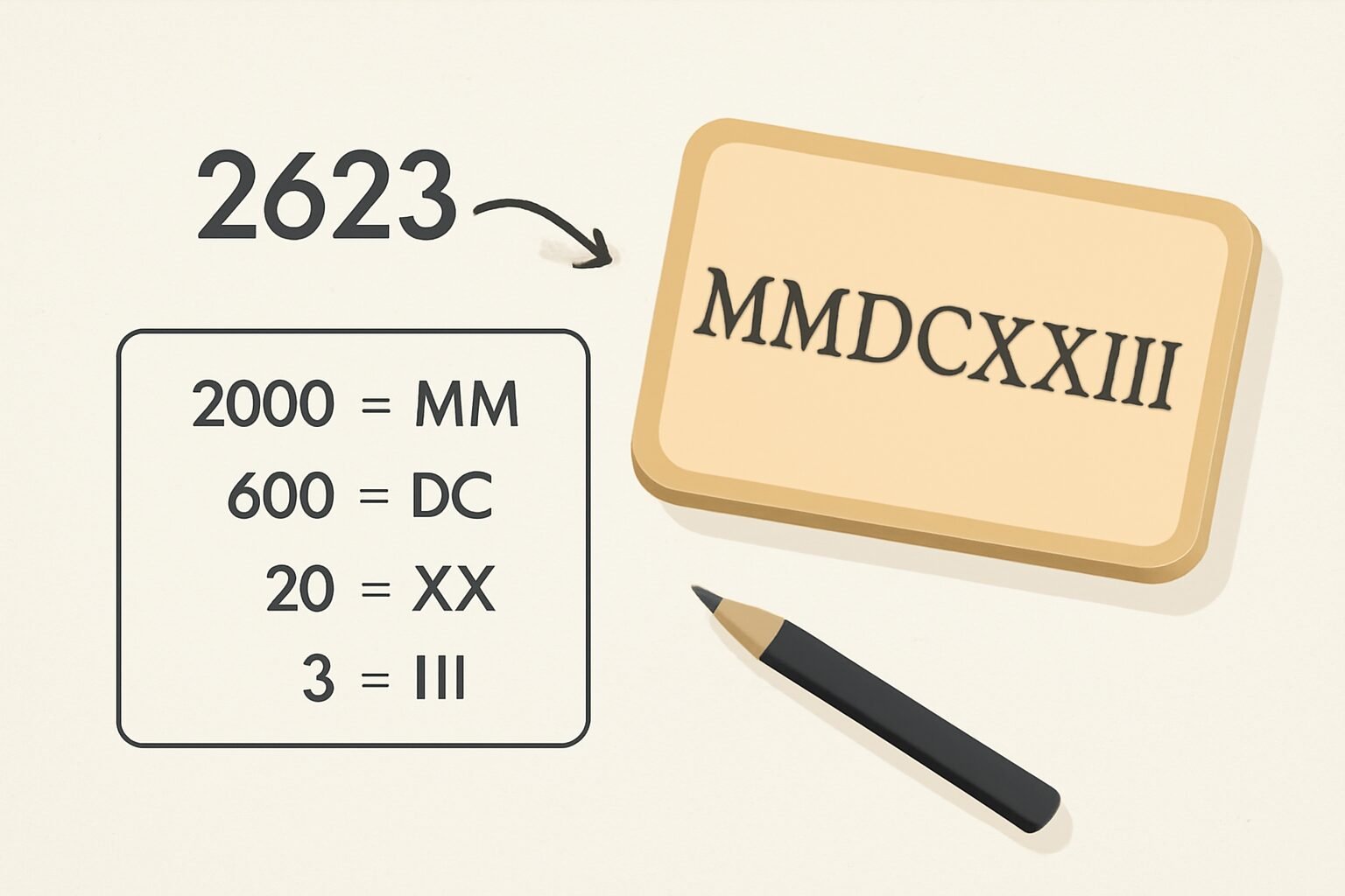 Roman Numerals: 2623