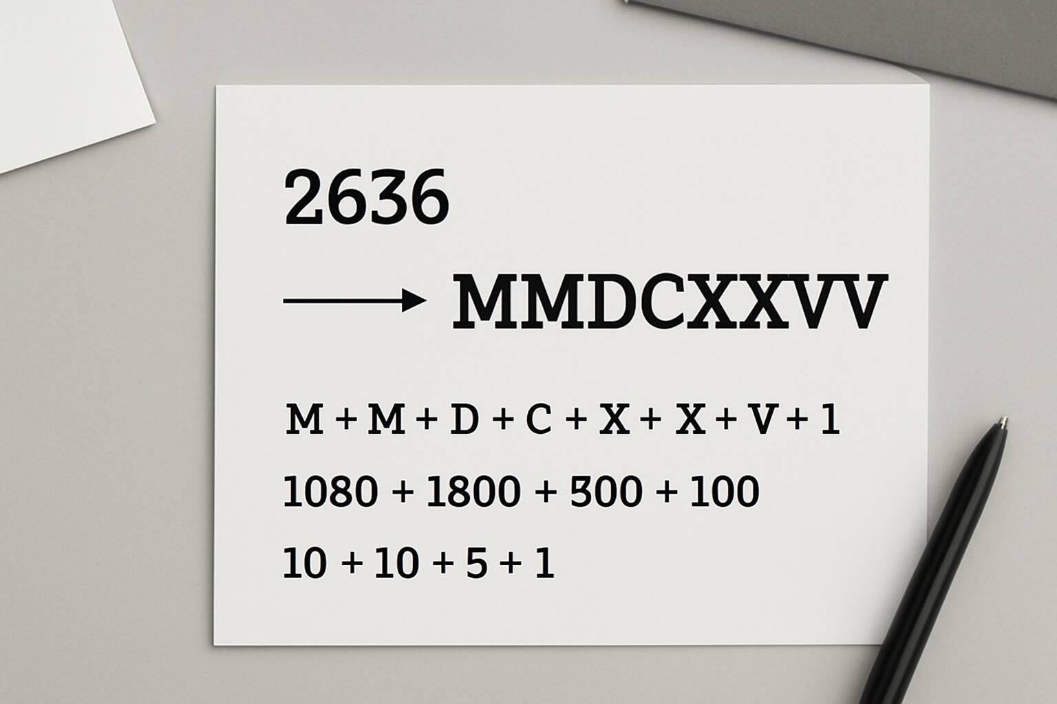 Roman Numerals: 2636