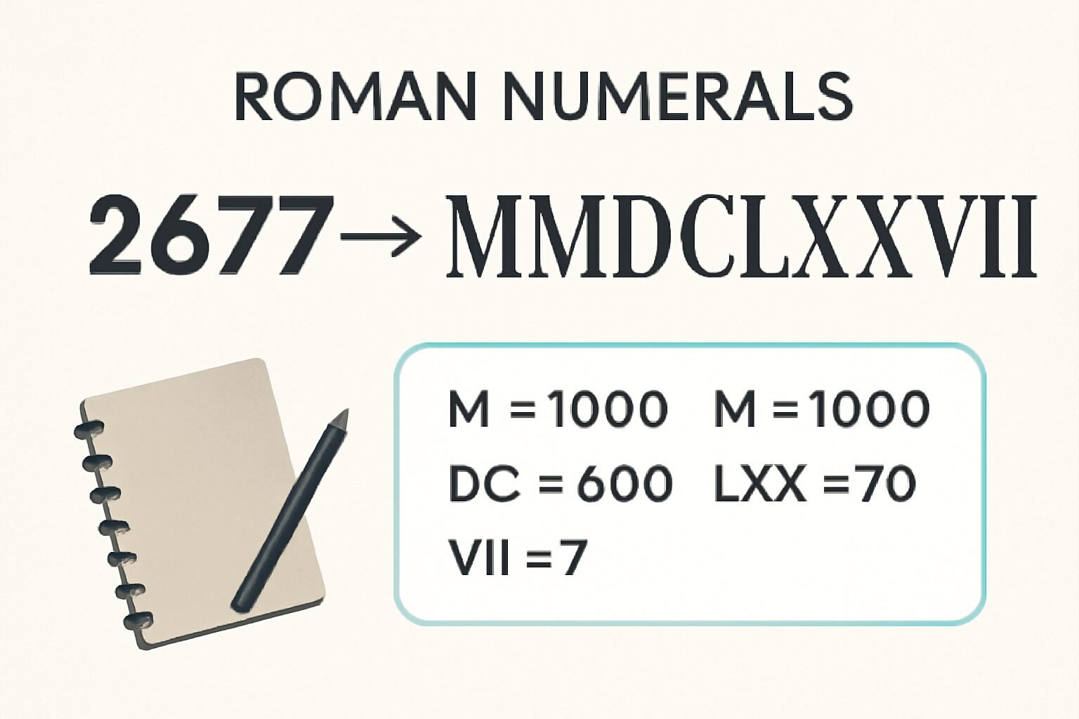 Roman Numerals: 2677