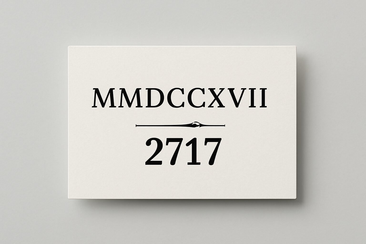 Roman Numerals: 2717