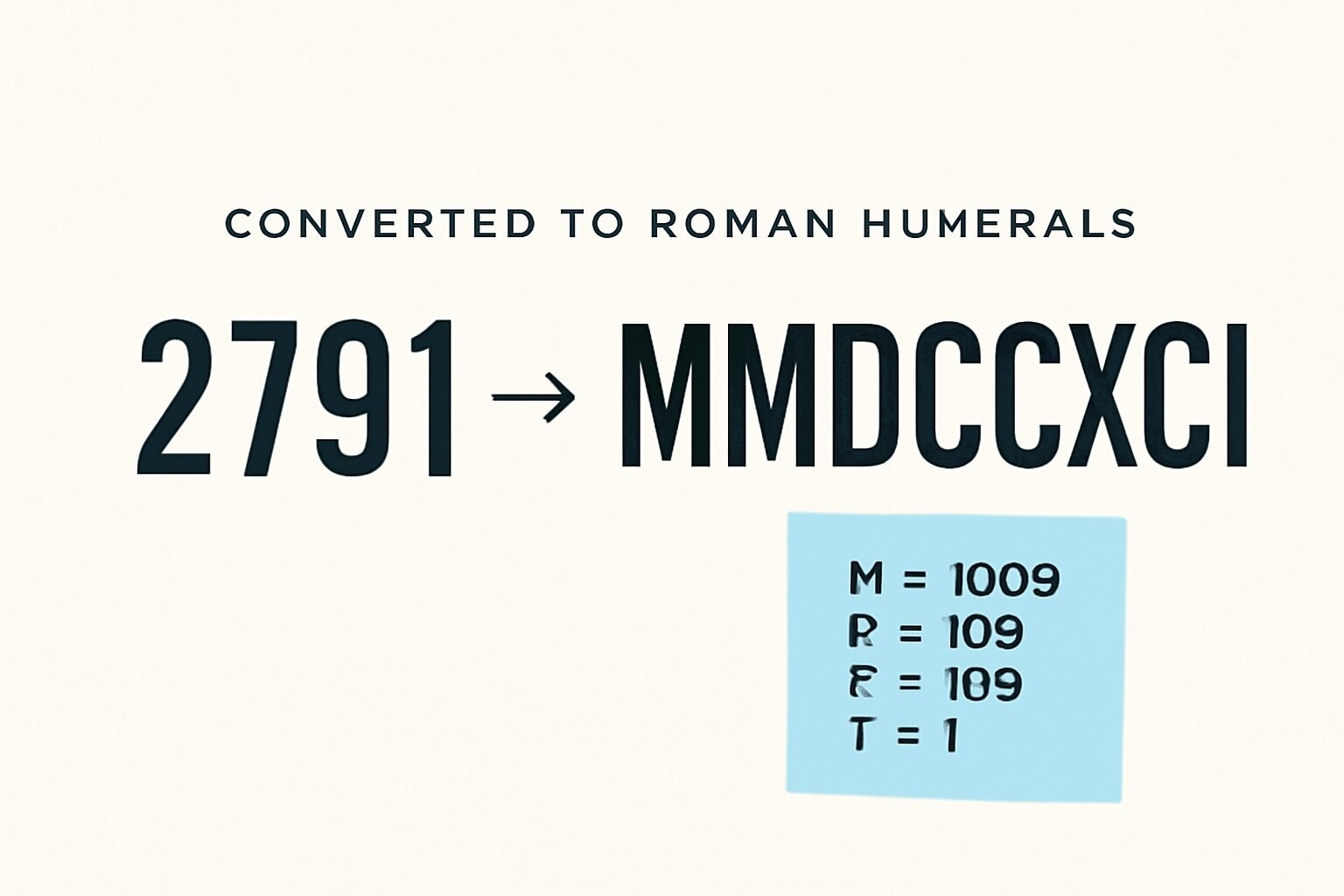 Roman Numerals: 2791