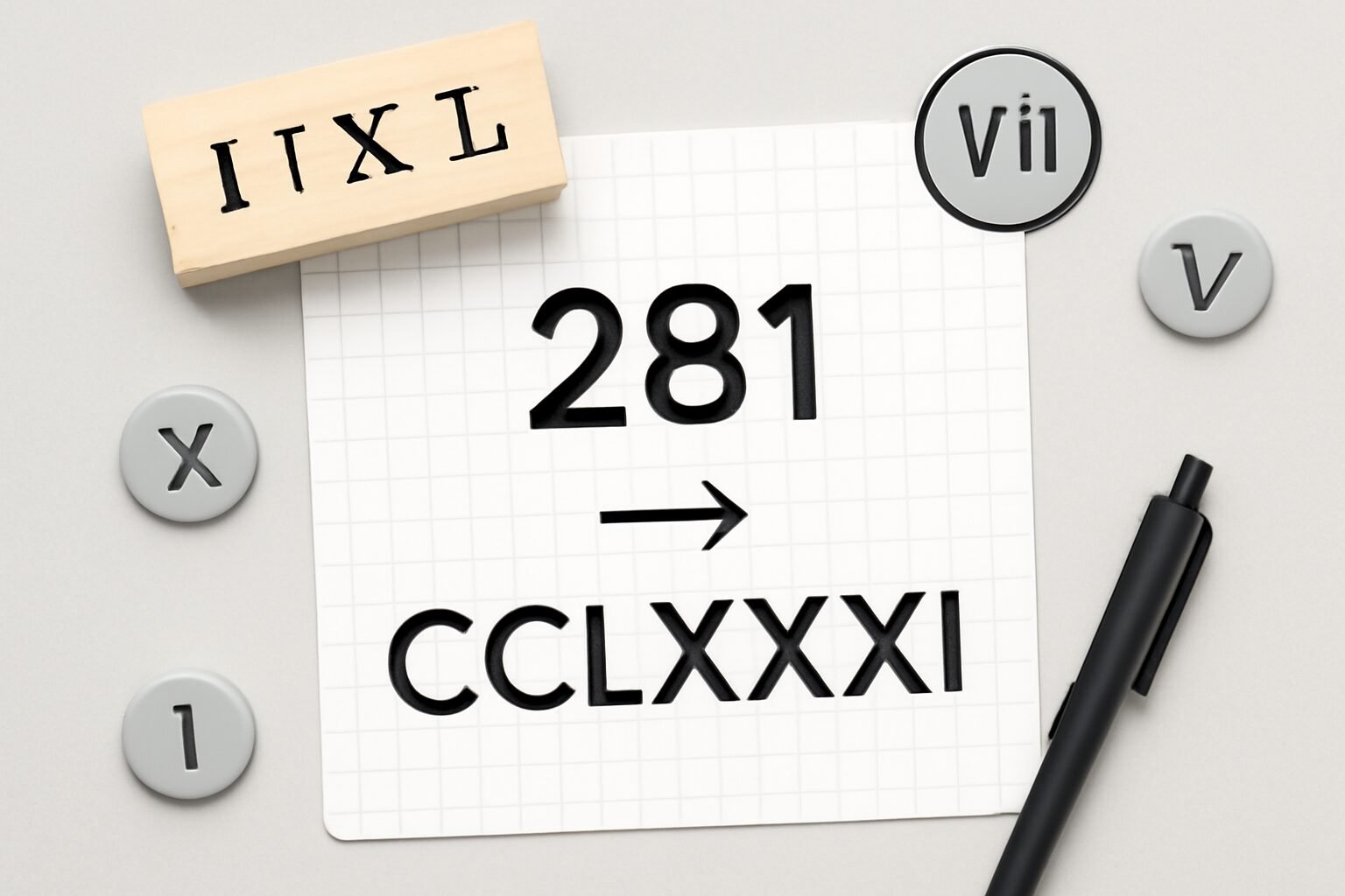 Roman Numerals: 281