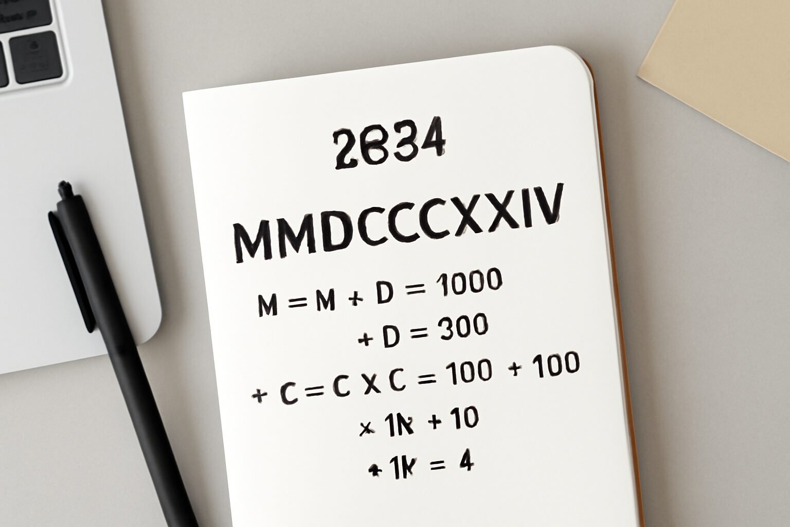 Roman Numerals: 2834